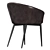 Sleek Charcoal Tub Chair 3D model small image 4