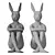 Sleek Gangster Hare Statue 3D model small image 1