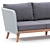 Natural & Gray Grace Bay Sofa 3D model small image 3