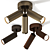 Triple Bronze Ceiling Light Set 3D model small image 1