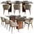 Elegant Porada Alan Botte Table with Celine Chairs 3D model small image 1