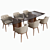 Elegant Porada Alan Botte Table with Celine Chairs 3D model small image 2