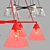 Elegant Flared Glass Chandelier 3D model small image 2