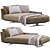 Flexform Bretton Chaise Lounge 3D model small image 1