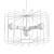 Golden Wire Cage Chandelier 3D model small image 2