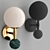 Elegant Marble Ball Sconce 3D model small image 2
