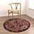 Elegant Round Rugs Set 3D model small image 2