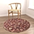 Elegant Round Rugs Set 3D model small image 6