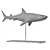 Oceanic Shark Sculpture 3D model small image 2