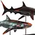 Oceanic Shark Sculpture 3D model small image 3