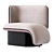 Elefante Upholstered Armchair: Elegant Velvet Seating 3D model small image 1