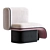 Elefante Upholstered Armchair: Elegant Velvet Seating 3D model small image 2