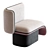 Elefante Upholstered Armchair: Elegant Velvet Seating 3D model small image 5