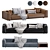 Modern Minotti Roger Sofa: Leather & Velvet 3D model small image 1