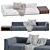 Modern Minotti Roger Sofa: Leather & Velvet 3D model small image 3