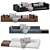 Modern Minotti Roger Sofa: Leather & Velvet 3D model small image 6