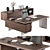 Elegant Wood Steel Boss Desk 3D model small image 2