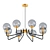 Benigno Golden Metal and Glass Chandelier 3D model small image 1