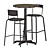 Modern Anthracite Bar Table Set 3D model small image 1