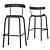 Modern Anthracite Bar Table Set 3D model small image 3