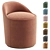 Elegant Small Velvet and Leather Armchair 3D model small image 1