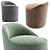 Elegant Small Velvet and Leather Armchair 3D model small image 3
