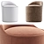 Elegant Small Velvet and Leather Armchair 3D model small image 7