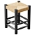 Zara Home Wooden Stool & Jute Twisted Perfect for Any Space 3D model small image 1