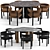 Elegant Baxter Dinning Set 3D model small image 1