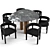 Elegant Baxter Dinning Set 3D model small image 3