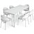 Elegant Neva Table & Colello Chair 3D model small image 4