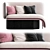 Velvet Upholstered Elefante Chaise 3D model small image 2