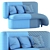 Velvet Upholstered Elefante Chaise 3D model small image 6