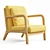 Elegant Mid-Century Linen Armchair 3D model small image 5