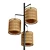 Natural Rattan Barrel Shade Floor Lamp 3D model small image 3