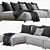 Contemporary NEOWALL Modular Sofa 3D model small image 2