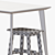 Stylish LISABO Table & Chairs 3D model small image 7