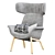Pedrali ILA 2024 Lounge Chair: Sleek Style & Comfort 3D model small image 1