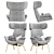 Pedrali ILA 2024 Lounge Chair: Sleek Style & Comfort 3D model small image 2