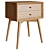 Elegant Woodsoft Bedside Table 3D model small image 1