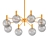 Modern Golden Metal and Glass Chandelier 3D model small image 1