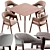 Modern Angel Cerda Dining Chair and Terong Table Set 3D model small image 1