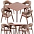 Modern Angel Cerda Dining Chair and Terong Table Set 3D model small image 2