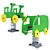 Spring Rockers for Children: "Typewriter" & "Tractor 3D model small image 1