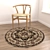 Stylish Round Rug Set - 6 Pieces 3D model small image 6