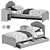 IKEA HAUGA Bed Set: Drawers & Bedside Table 3D model small image 1