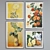 Modern Classic Set of 4 Oil Painted Picture Frames 3D model small image 3