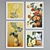 Modern Classic Set of 4 Oil Painted Picture Frames 3D model small image 4