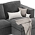 Modern Black Vario Corner Sofa 3D model small image 3