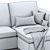 Modern Black Vario Corner Sofa 3D model small image 4
